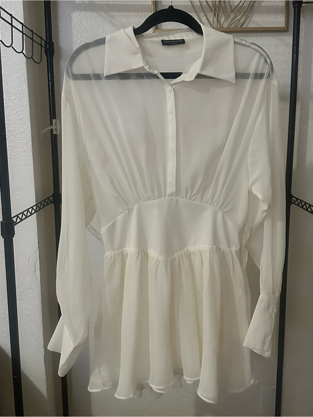 naked wardrobe Cream Lightweight Blouse